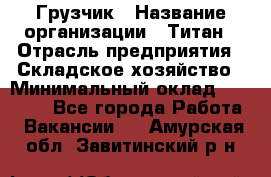 Грузчик › Название организации ­ Титан › Отрасль предприятия ­ Складское хозяйство › Минимальный оклад ­ 15 000 - Все города Работа » Вакансии   . Амурская обл.,Завитинский р-н